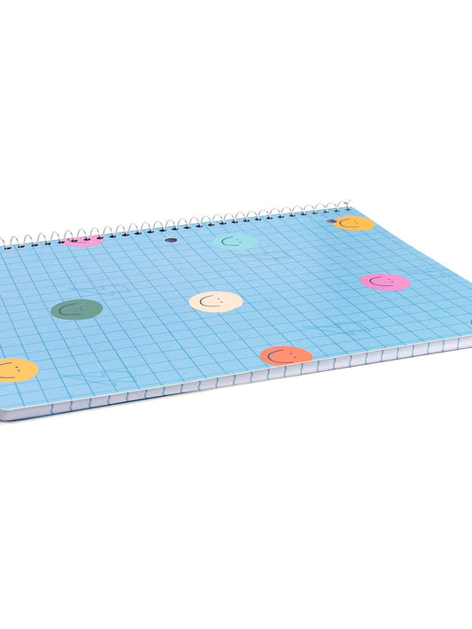 Smiley Grid Spiral Notebook