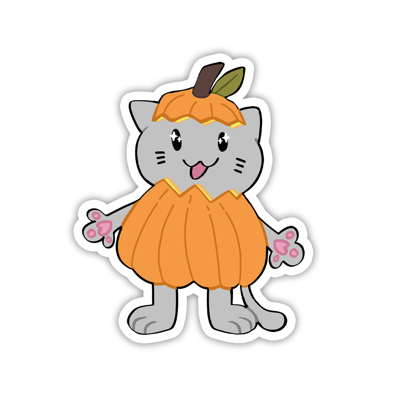 Cat Pumpkin Sticker