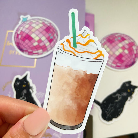 Frappuccino Green Straw Sticker