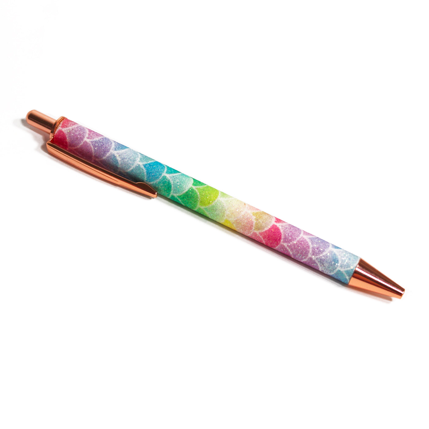 Rainbow Mermaid Glitter Clickable Pen