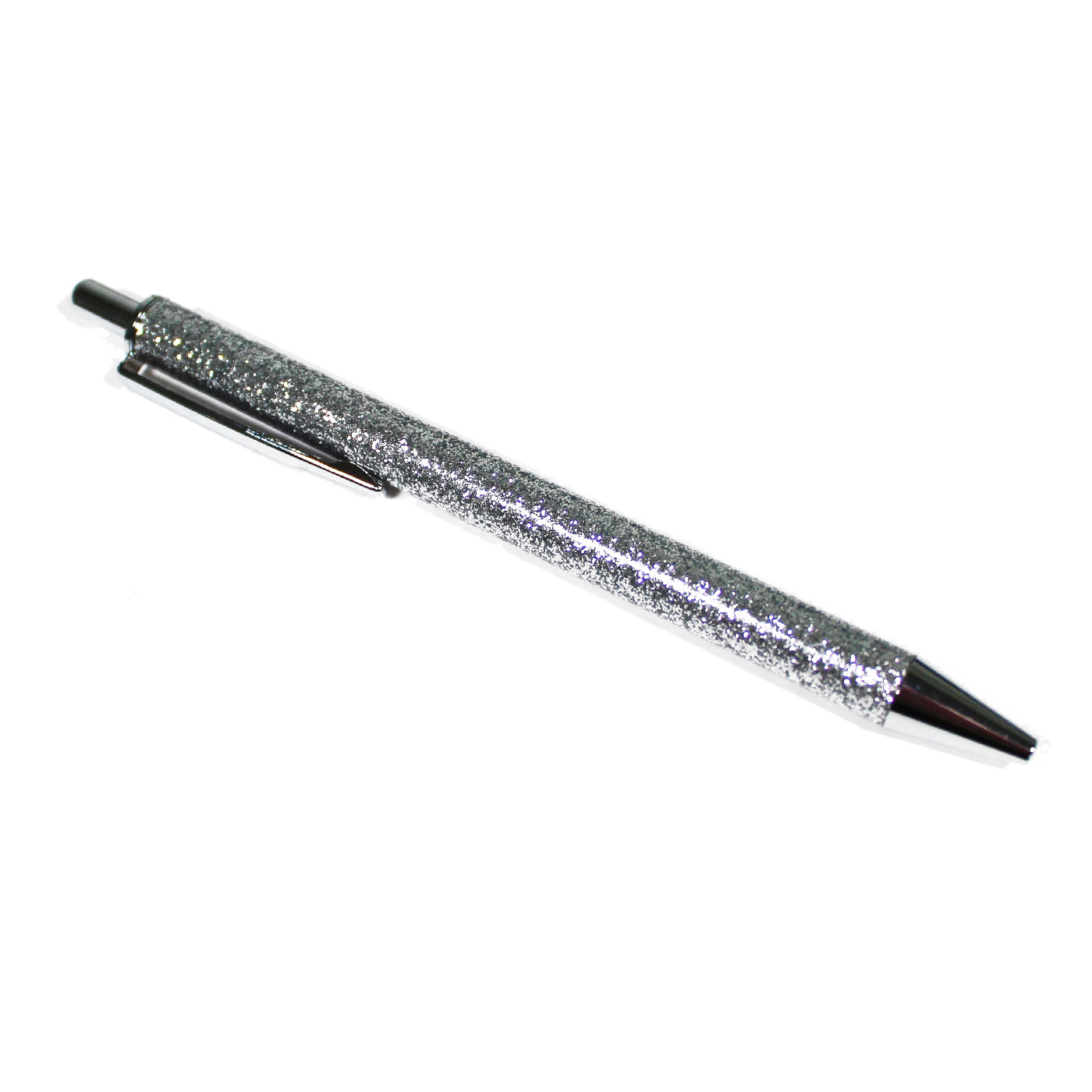 Silver Glitter Clickable Pen