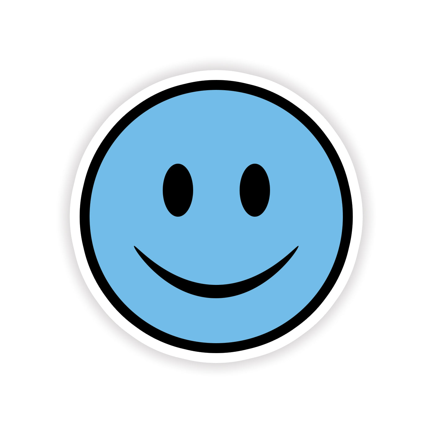 Blue Smiley Face Sticker